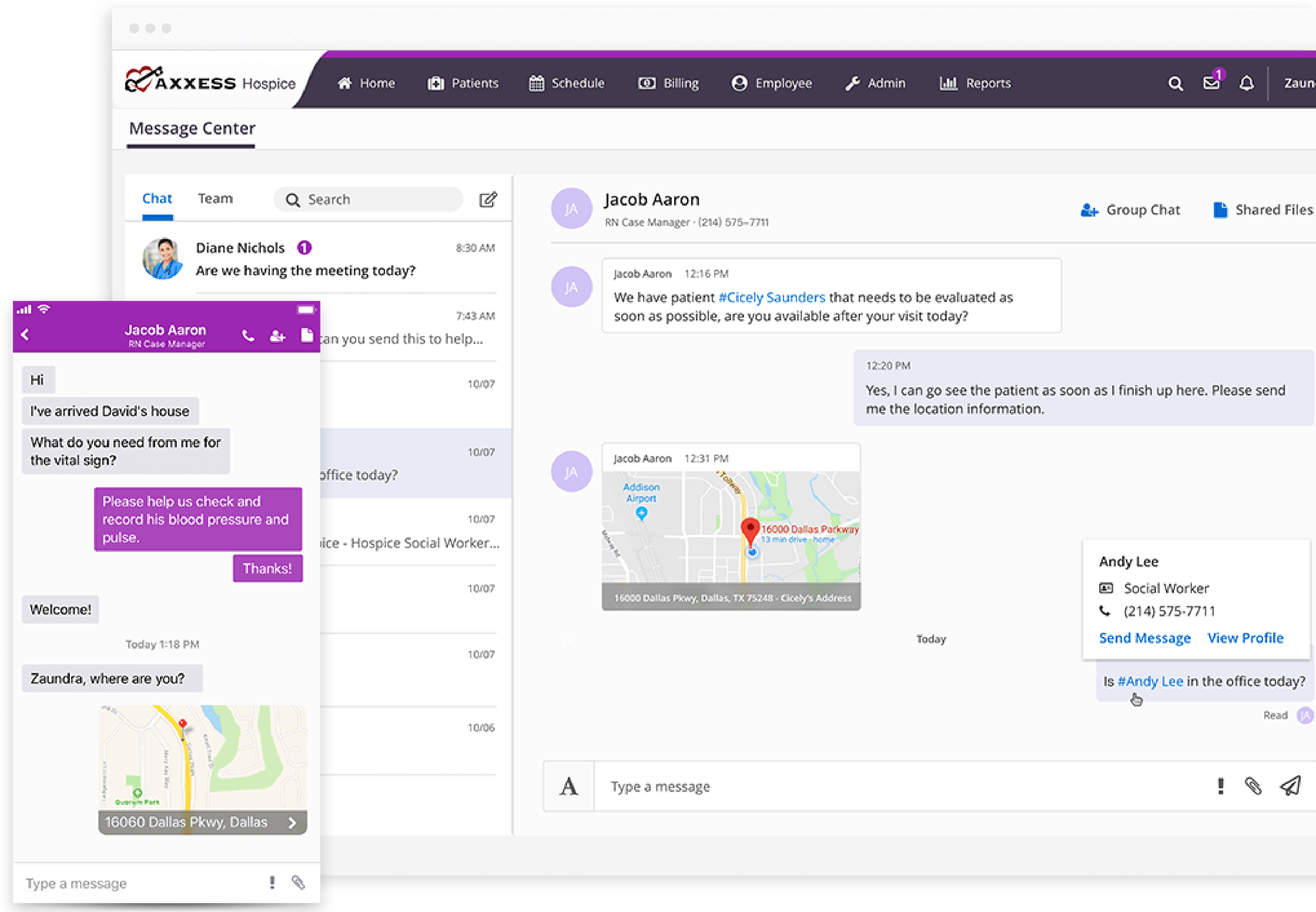 a mock-up of the AXXESS medication management screen